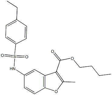 butyl 5-{[(4-ethylphenyl)sulfonyl]amino}-2-methyl-1-benzofuran-3-carboxylate 구조식 이미지