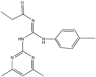 N-(4,6-dimethyl-2-pyrimidinyl)-N'-(4-methylphenyl)-N''-propionylguanidine Structure