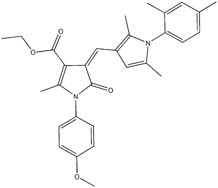 ethyl 4-{[1-(2,4-dimethylphenyl)-2,5-dimethyl-1H-pyrrol-3-yl]methylene}-1-(4-methoxyphenyl)-2-methyl-5-oxo-4,5-dihydro-1H-pyrrole-3-carboxylate Structure