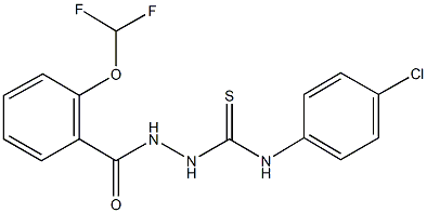 N-(4-chlorophenyl)-2-[2-(difluoromethoxy)benzoyl]hydrazinecarbothioamide 구조식 이미지