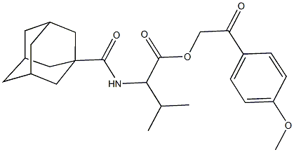 2-(4-methoxyphenyl)-2-oxoethyl 2-[(1-adamantylcarbonyl)amino]-3-methylbutanoate 구조식 이미지