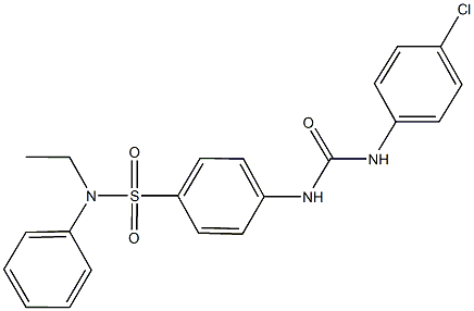 4-{[(4-chloroanilino)carbonyl]amino}-N-ethyl-N-phenylbenzenesulfonamide Structure