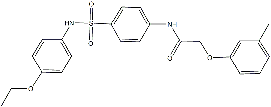 N-{4-[(4-ethoxyanilino)sulfonyl]phenyl}-2-(3-methylphenoxy)acetamide 구조식 이미지