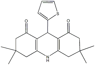 3,3,6,6-tetramethyl-9-(2-thienyl)-3,4,6,7,9,10-hexahydro-1,8(2H,5H)-acridinedione Structure