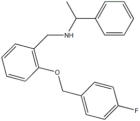 N-{2-[(4-fluorobenzyl)oxy]benzyl}-N-(1-phenylethyl)amine 구조식 이미지