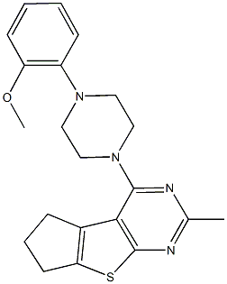 4-[4-(2-methoxyphenyl)-1-piperazinyl]-2-methyl-6,7-dihydro-5H-cyclopenta[4,5]thieno[2,3-d]pyrimidine 구조식 이미지