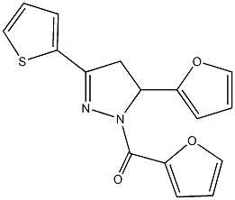 1-(2-furoyl)-5-(2-furyl)-3-(2-thienyl)-4,5-dihydro-1H-pyrazole Structure