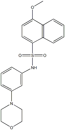 4-methoxy-N-[3-(4-morpholinyl)phenyl]-1-naphthalenesulfonamide 구조식 이미지