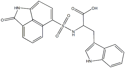 N-[(2-oxo-1,2-dihydrobenzo[cd]indol-6-yl)sulfonyl]tryptophan 구조식 이미지