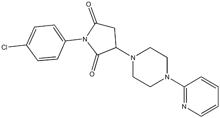 1-(4-chlorophenyl)-3-[4-(2-pyridinyl)-1-piperazinyl]-2,5-pyrrolidinedione 구조식 이미지