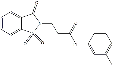 N-(3,4-dimethylphenyl)-3-(1,1-dioxido-3-oxo-1,2-benzisothiazol-2(3H)-yl)propanamide 구조식 이미지