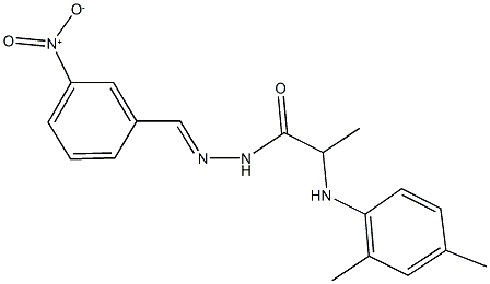 2-(2,4-dimethylanilino)-N'-{3-nitrobenzylidene}propanohydrazide Structure