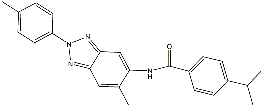 4-isopropyl-N-[6-methyl-2-(4-methylphenyl)-2H-1,2,3-benzotriazol-5-yl]benzamide 구조식 이미지