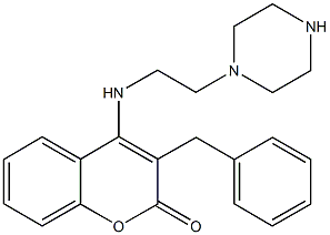 3-benzyl-4-{[2-(1-piperazinyl)ethyl]amino}-2H-chromen-2-one Structure