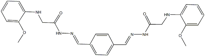 2-(2-methoxyanilino)-N'-(4-{2-[(2-methoxyanilino)acetyl]carbohydrazonoyl}benzylidene)acetohydrazide 구조식 이미지