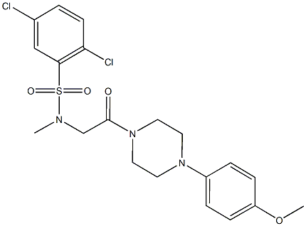 2,5-dichloro-N-{2-[4-(4-methoxyphenyl)-1-piperazinyl]-2-oxoethyl}-N-methylbenzenesulfonamide 구조식 이미지