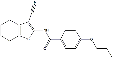 4-butoxy-N-(3-cyano-4,5,6,7-tetrahydro-1-benzothien-2-yl)benzamide 구조식 이미지