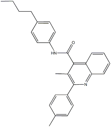 N-(4-butylphenyl)-3-methyl-2-(4-methylphenyl)-4-quinolinecarboxamide 구조식 이미지