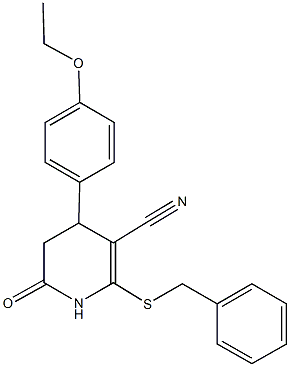 2-(benzylsulfanyl)-4-(4-ethoxyphenyl)-6-oxo-1,4,5,6-tetrahydro-3-pyridinecarbonitrile Structure