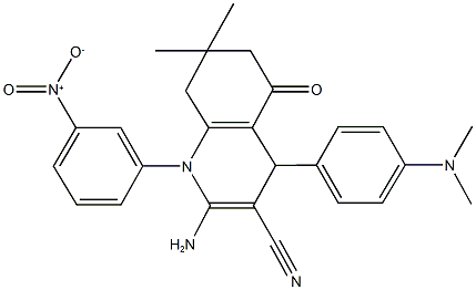 2-amino-4-[4-(dimethylamino)phenyl]-1-{3-nitrophenyl}-7,7-dimethyl-5-oxo-1,4,5,6,7,8-hexahydroquinoline-3-carbonitrile Structure
