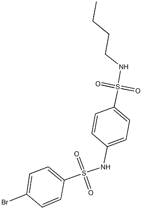 4-bromo-N-{4-[(butylamino)sulfonyl]phenyl}benzenesulfonamide 구조식 이미지