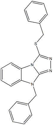 9-benzyl-3-(benzylsulfanyl)-9H-[1,2,4]triazolo[4,3-a]benzimidazole Structure