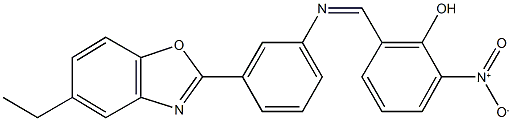 2-({[3-(5-ethyl-1,3-benzoxazol-2-yl)phenyl]imino}methyl)-6-nitrophenol 구조식 이미지