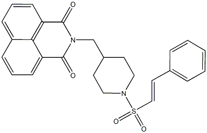 2-({1-[(2-phenylvinyl)sulfonyl]-4-piperidinyl}methyl)-1H-benzo[de]isoquinoline-1,3(2H)-dione 구조식 이미지