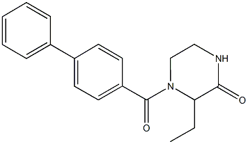 4-([1,1'-biphenyl]-4-ylcarbonyl)-3-ethyl-2-piperazinone Structure