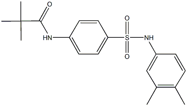 N-{4-[(3,4-dimethylanilino)sulfonyl]phenyl}-2,2-dimethylpropanamide 구조식 이미지