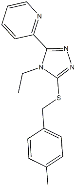 4-ethyl-5-(2-pyridinyl)-4H-1,2,4-triazol-3-yl 4-methylbenzyl sulfide 구조식 이미지