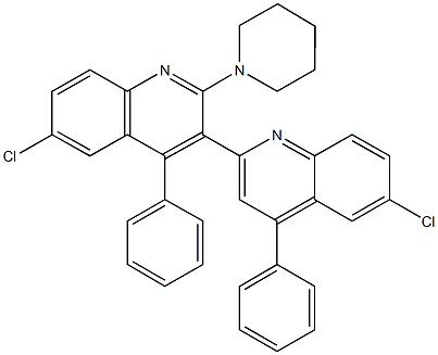 2'-(1-piperidinyl)-2,3'-bis(6-chloro-4-phenylquinoline) Structure