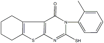 3-(2-methylphenyl)-2-sulfanyl-5,6,7,8-tetrahydro[1]benzothieno[2,3-d]pyrimidin-4(3H)-one Structure