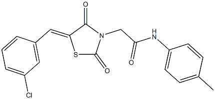 2-[5-(3-chlorobenzylidene)-2,4-dioxo-1,3-thiazolidin-3-yl]-N-(4-methylphenyl)acetamide Structure