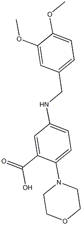 5-[(3,4-dimethoxybenzyl)amino]-2-(4-morpholinyl)benzoic acid Structure