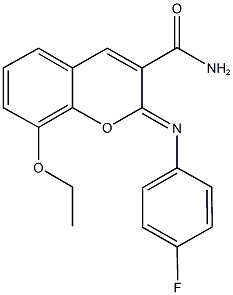 8-ethoxy-2-[(4-fluorophenyl)imino]-2H-chromene-3-carboxamide 구조식 이미지