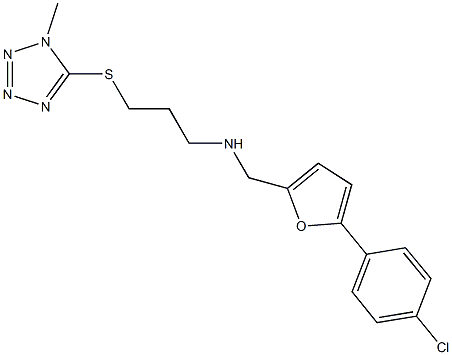 N-{[5-(4-chlorophenyl)-2-furyl]methyl}-N-{3-[(1-methyl-1H-tetraazol-5-yl)sulfanyl]propyl}amine 구조식 이미지