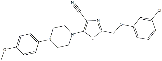 2-[(3-chlorophenoxy)methyl]-5-[4-(4-methoxyphenyl)-1-piperazinyl]-1,3-oxazole-4-carbonitrile Structure
