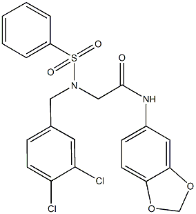 N-(1,3-benzodioxol-5-yl)-2-[(3,4-dichlorobenzyl)(phenylsulfonyl)amino]acetamide 구조식 이미지