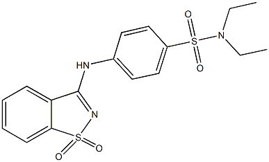 4-[(1,1-dioxido-1,2-benzisothiazol-3-yl)amino]-N,N-diethylbenzenesulfonamide 구조식 이미지