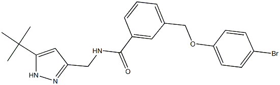 3-[(4-bromophenoxy)methyl]-N-[(5-tert-butyl-1H-pyrazol-3-yl)methyl]benzamide 구조식 이미지