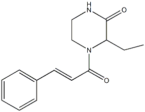 4-cinnamoyl-3-ethyl-2-piperazinone Structure