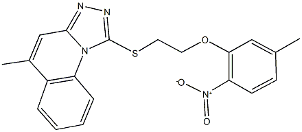 1-[(2-{2-nitro-5-methylphenoxy}ethyl)sulfanyl]-5-methyl[1,2,4]triazolo[4,3-a]quinoline 구조식 이미지