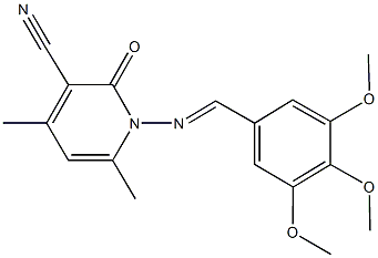 4,6-dimethyl-2-oxo-1-[(3,4,5-trimethoxybenzylidene)amino]-1,2-dihydropyridine-3-carbonitrile 구조식 이미지