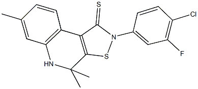 2-(4-chloro-3-fluorophenyl)-4,4,7-trimethyl-4,5-dihydroisothiazolo[5,4-c]quinoline-1(2H)-thione Structure