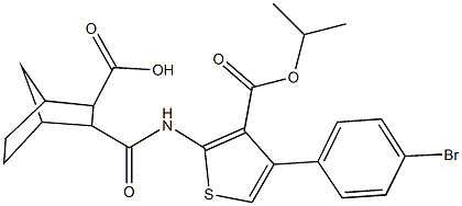 3-({[4-(4-bromophenyl)-3-(isopropoxycarbonyl)-2-thienyl]amino}carbonyl)bicyclo[2.2.1]heptane-2-carboxylic acid Structure