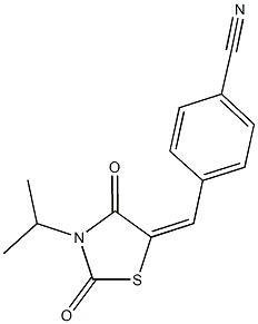 4-[(3-isopropyl-2,4-dioxo-1,3-thiazolidin-5-ylidene)methyl]benzonitrile Structure