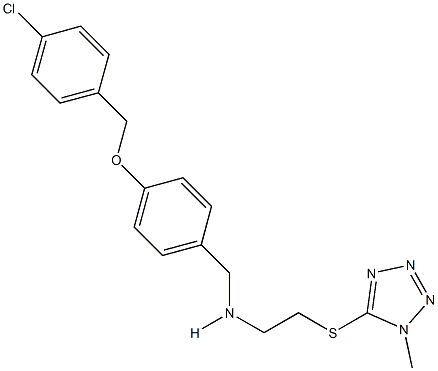 N-{4-[(4-chlorobenzyl)oxy]benzyl}-N-{2-[(1-methyl-1H-tetraazol-5-yl)sulfanyl]ethyl}amine 구조식 이미지