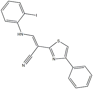 3-(2-iodoanilino)-2-(4-phenyl-1,3-thiazol-2-yl)acrylonitrile 구조식 이미지