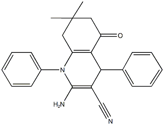 2-amino-7,7-dimethyl-5-oxo-1,4-diphenyl-1,4,5,6,7,8-hexahydro-3-quinolinecarbonitrile Structure